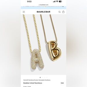 BaubleBar Bubble Initial Necklace